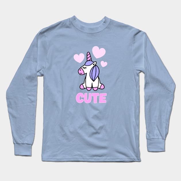 Cute Unicorn Long Sleeve T-Shirt by Mashmuh